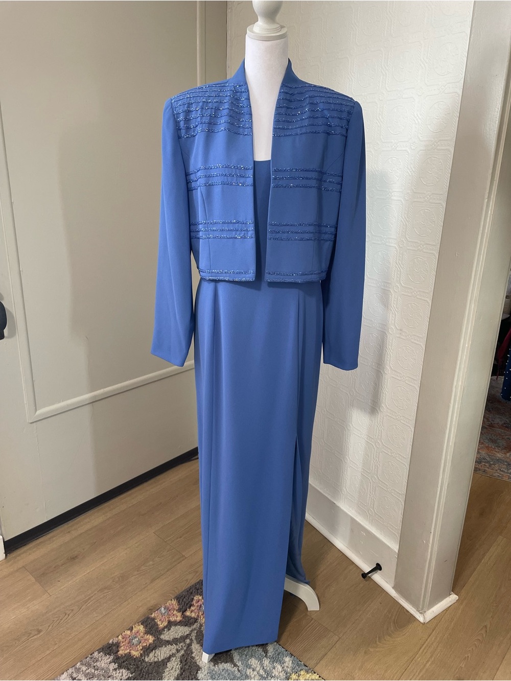 Rimini Vibrant Blue Evening Jacket & Dress Set